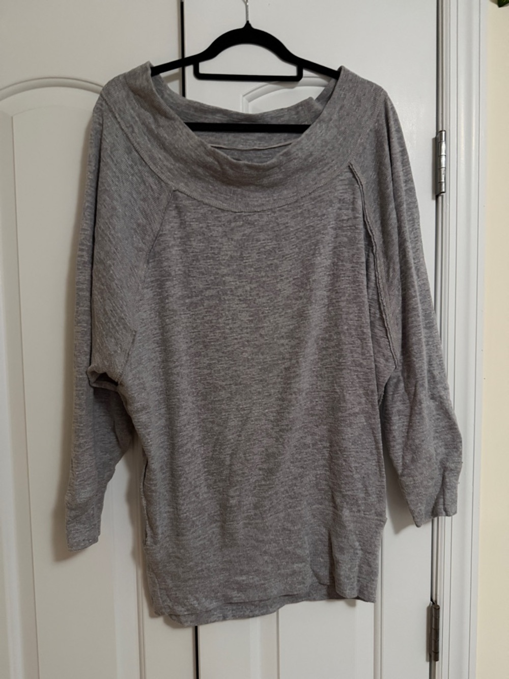 We The Free Heather Gray Cowl Neck Sweater